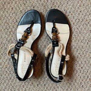 Etienne Aigner rope thong sandals with wedge